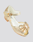 Gold Girls Sparkly Princess Low Heels Sandals