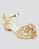Gold Girls Sparkly Princess Low Heels Sandals
