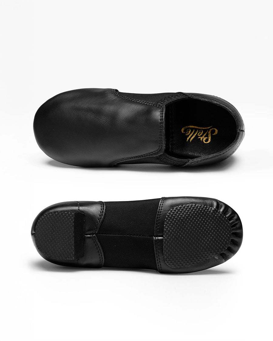 Black Kids Unisex Leather Jazz shoes