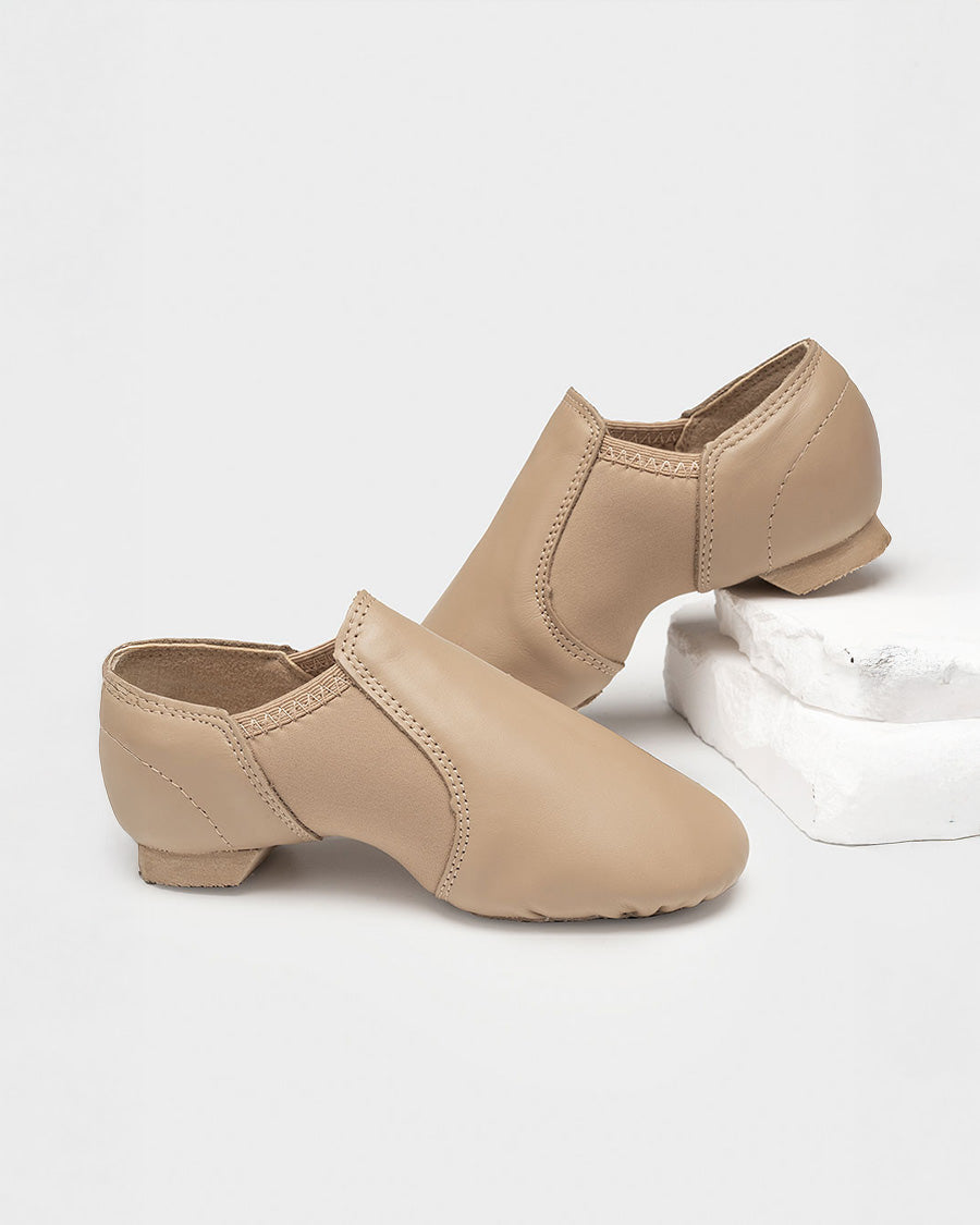 Tan Kids Unisex Leather Jazz shoes