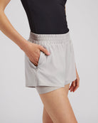 Sandy Grey SpeedShift Hybrid 2 in 1 Running Shorts