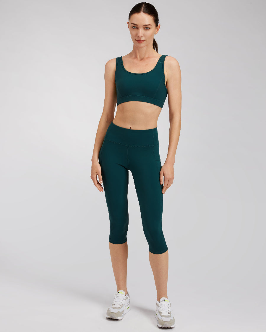 Forest Green DreamComfort Capri Yoga leggings