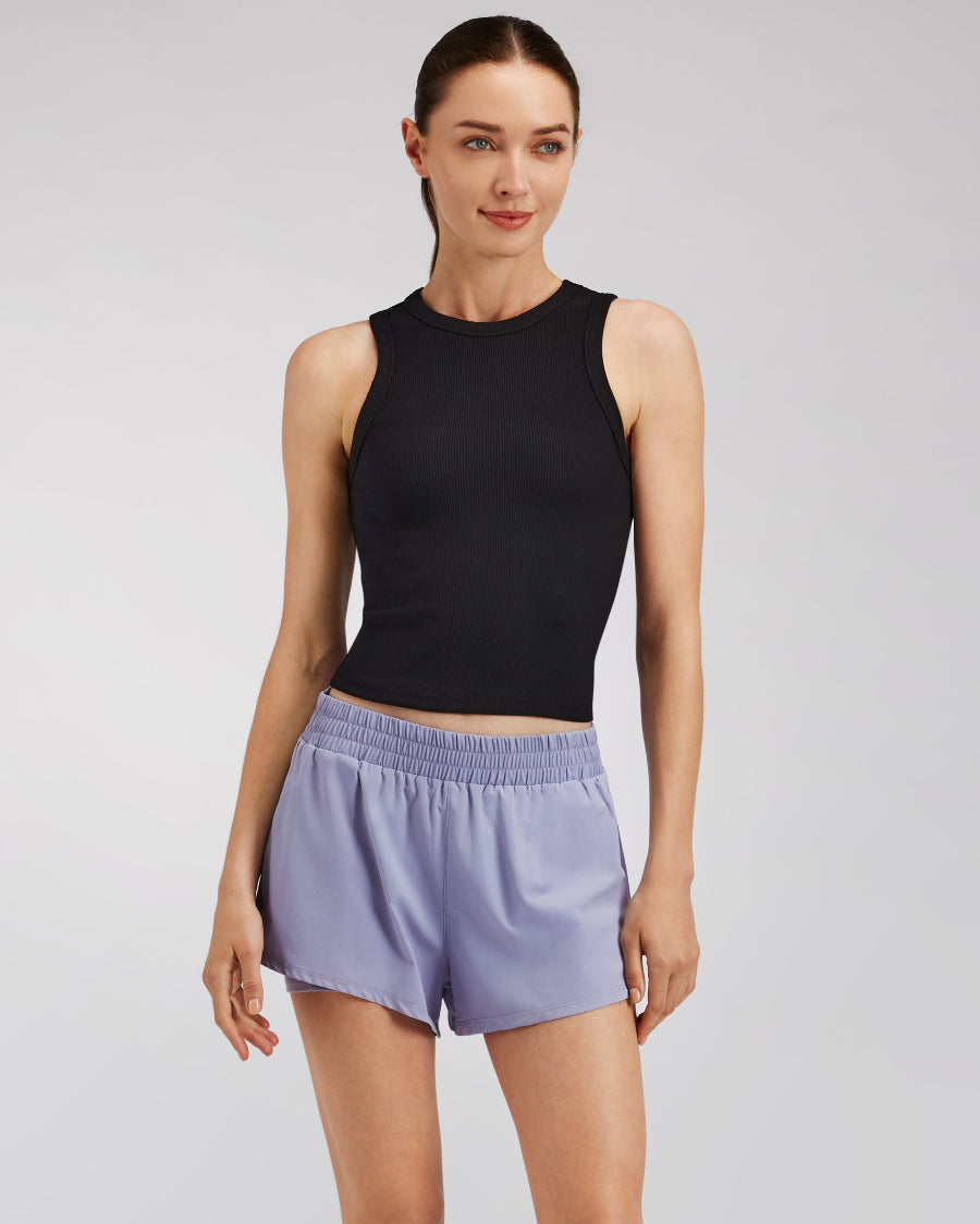 Black Ribbed Tank Top