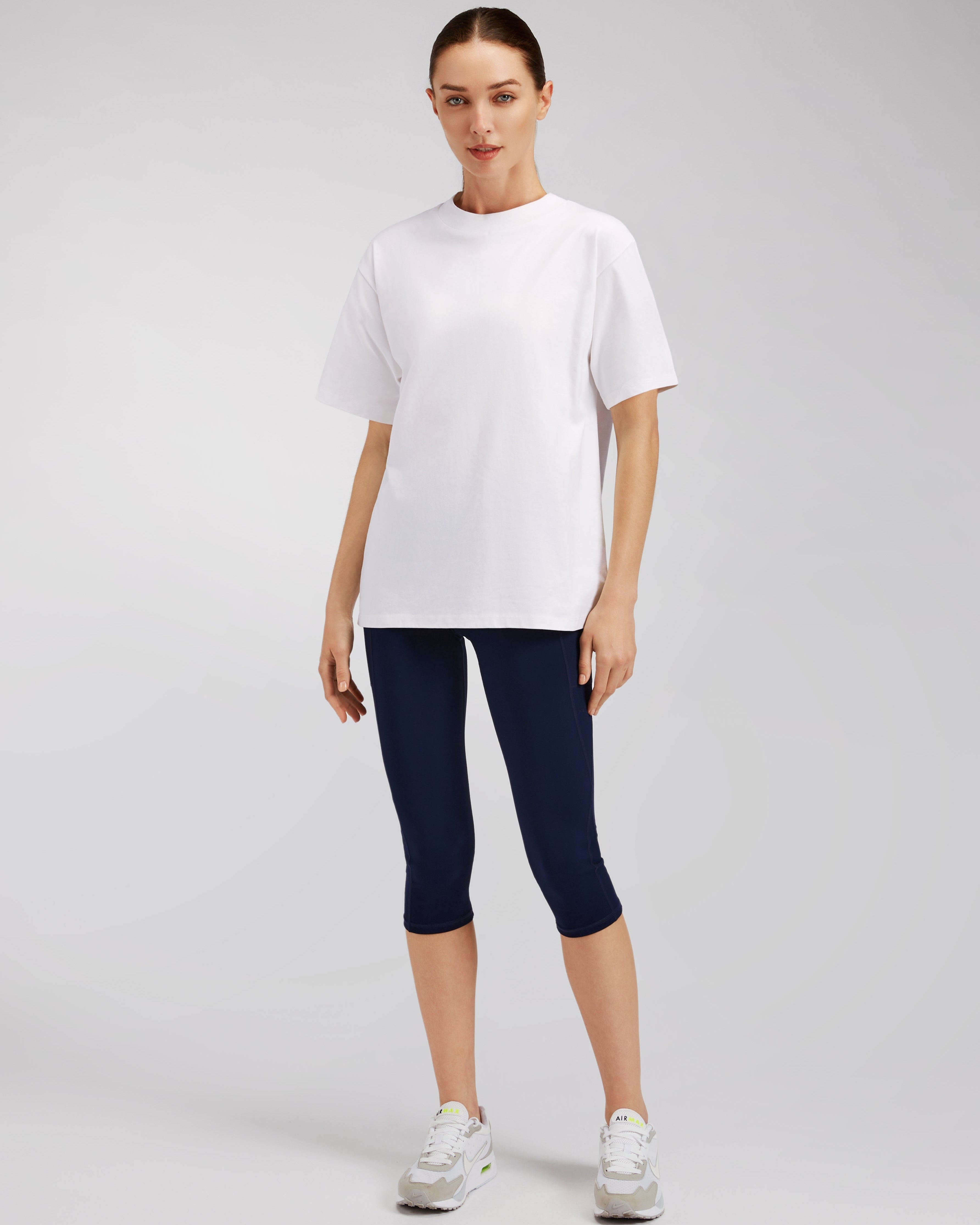 White Women Cotton Oversized T-Shirt