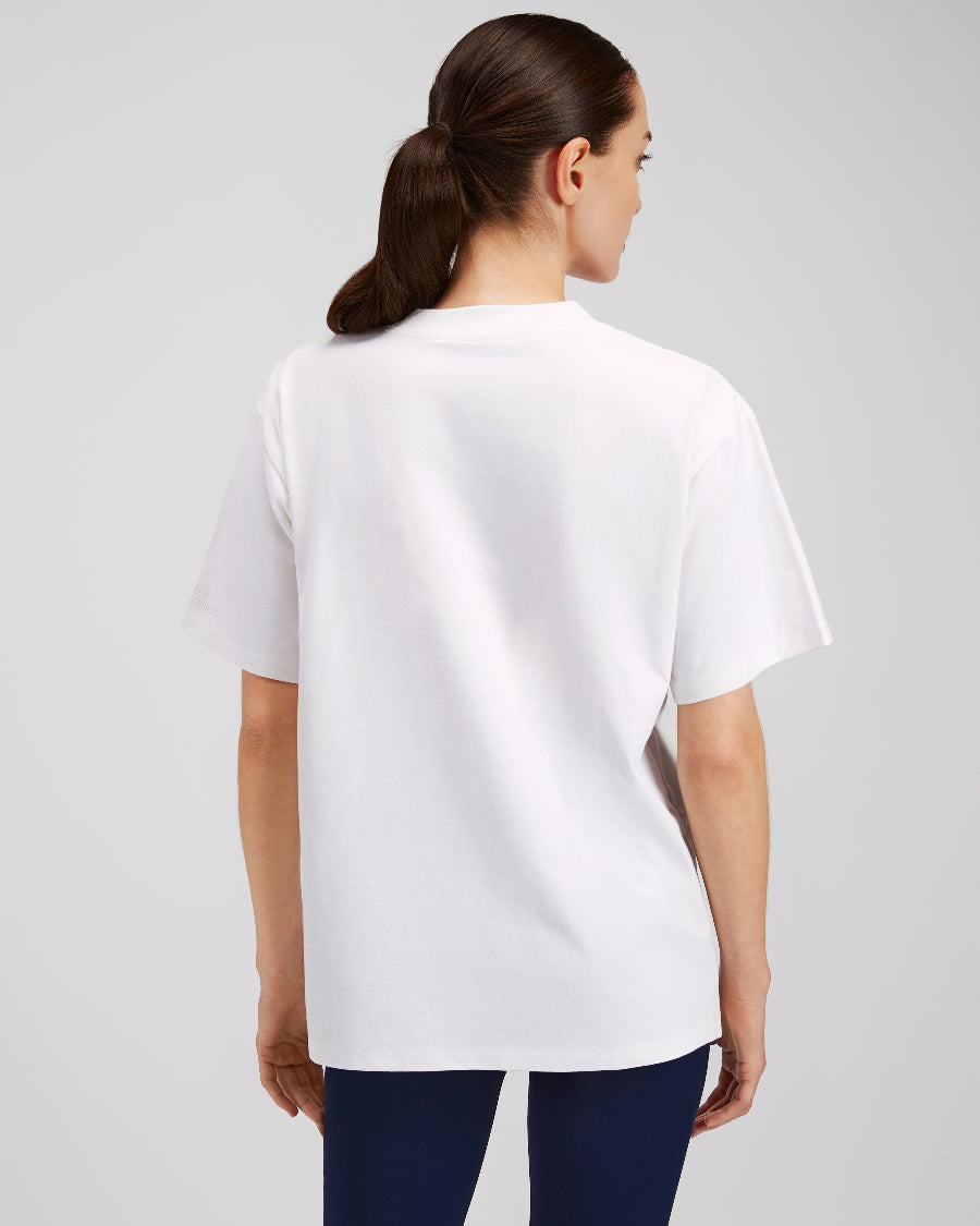 White Women Cotton Oversized T-Shirt