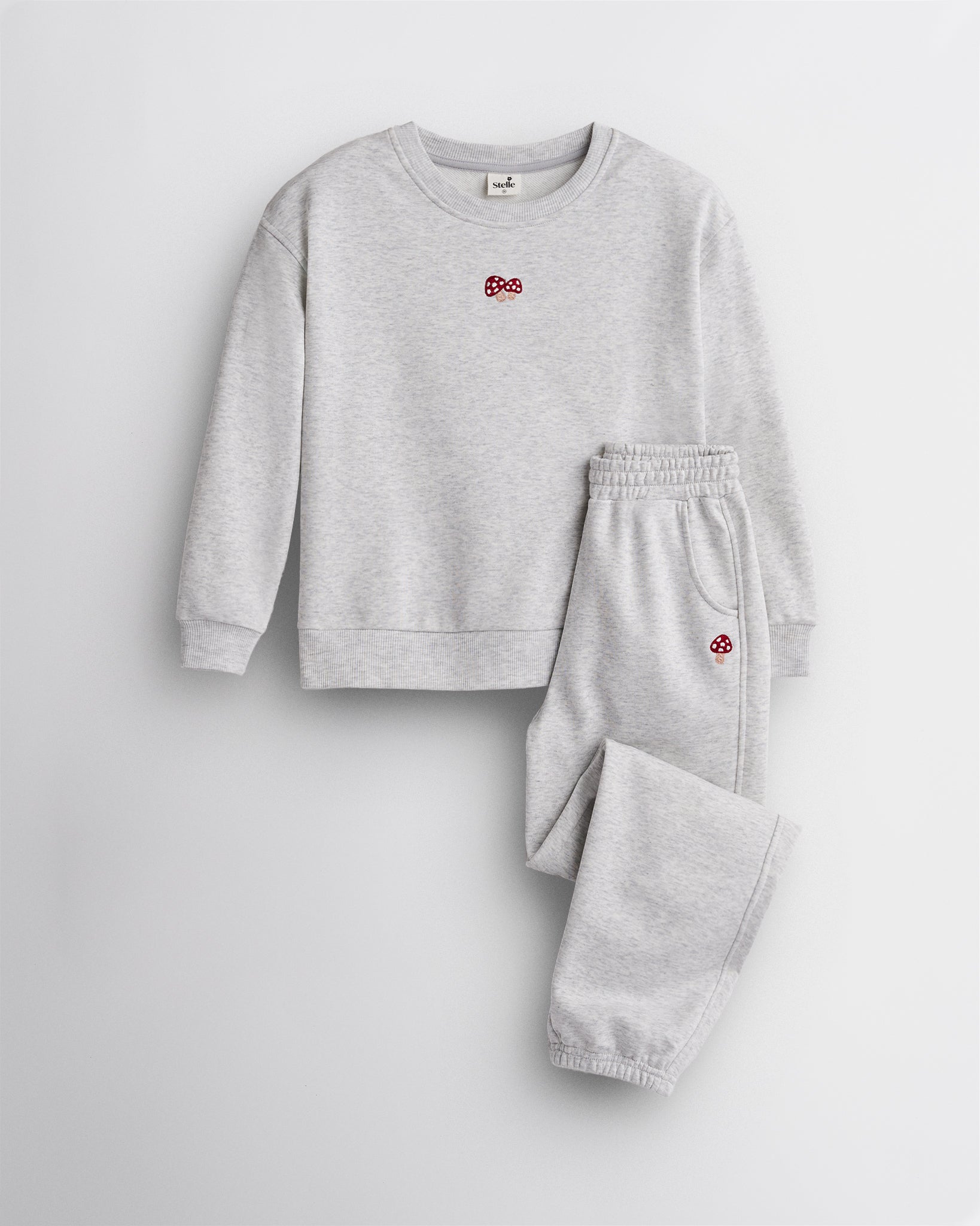 No Sweat Kids Crewneck and Joggers Set in Heather Grey