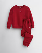 No Sweat Kids Crewneck and Joggers Set in Crimson
