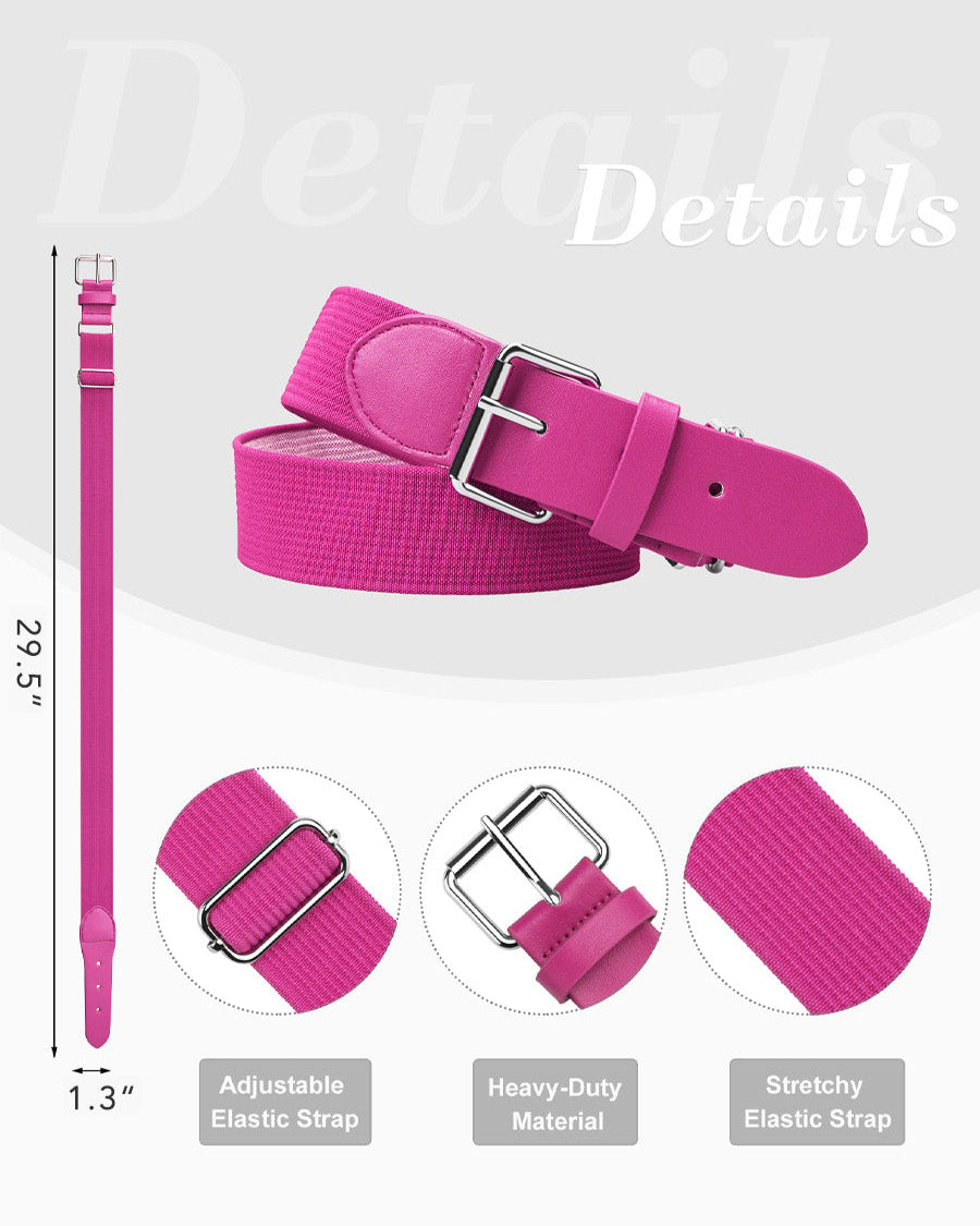 Hot Pink Youth Elastic Baseball/Softball Belt - View 4