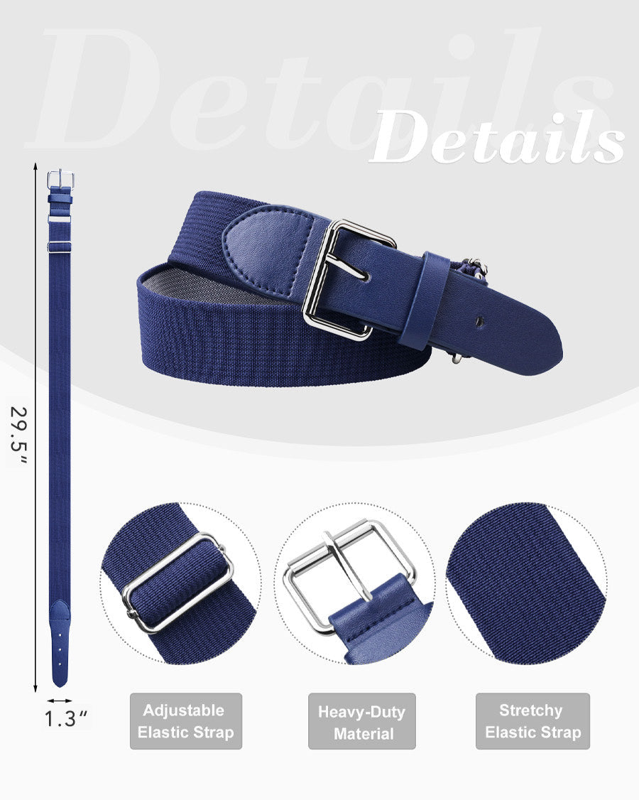 Navy Youth Elastic Baseball/Softball Belt - View 4