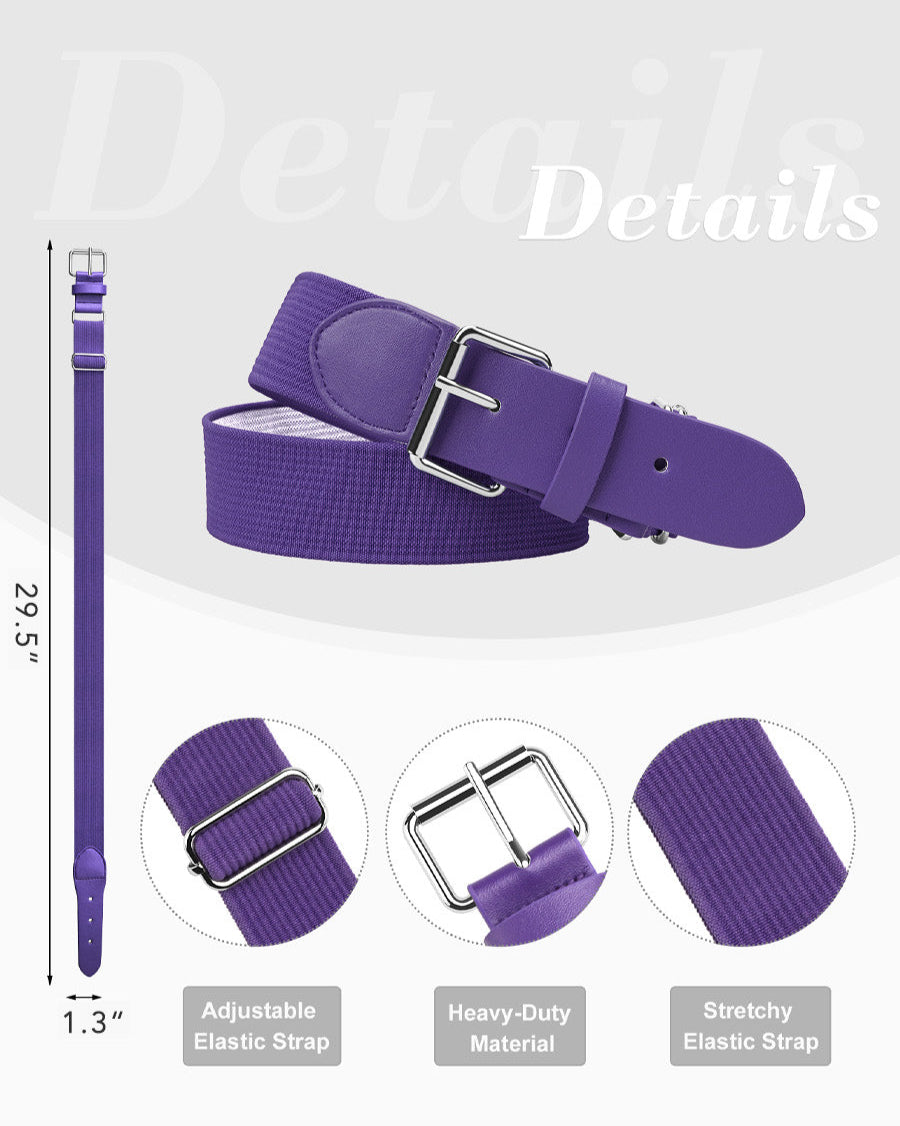 Purple Youth Elastic Baseball/Softball Belt - View 3