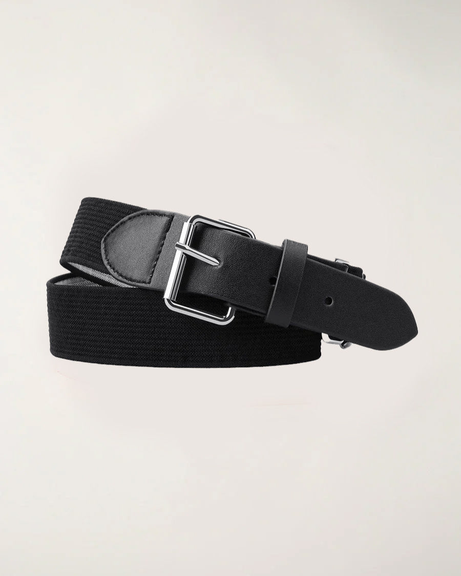 Black Elastic Baseball/Softball Belt - View 1