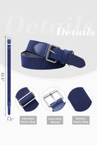 Navy Adults Elastic Baseball/Softball Belt - View 2