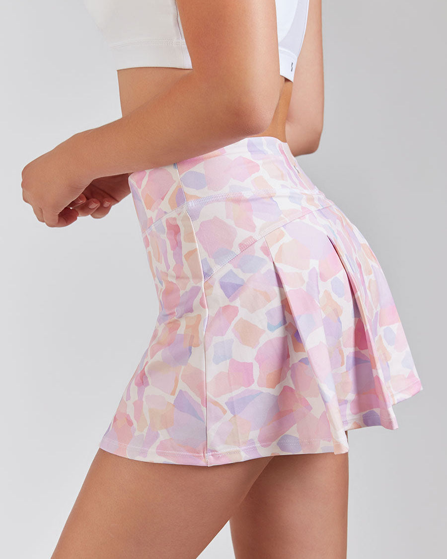Pastel Terrazzo womens tennis skirt side view