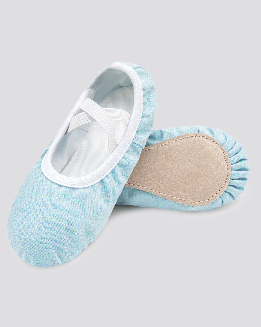 Blue Glitter Kids Glitter Ballet Shoes
