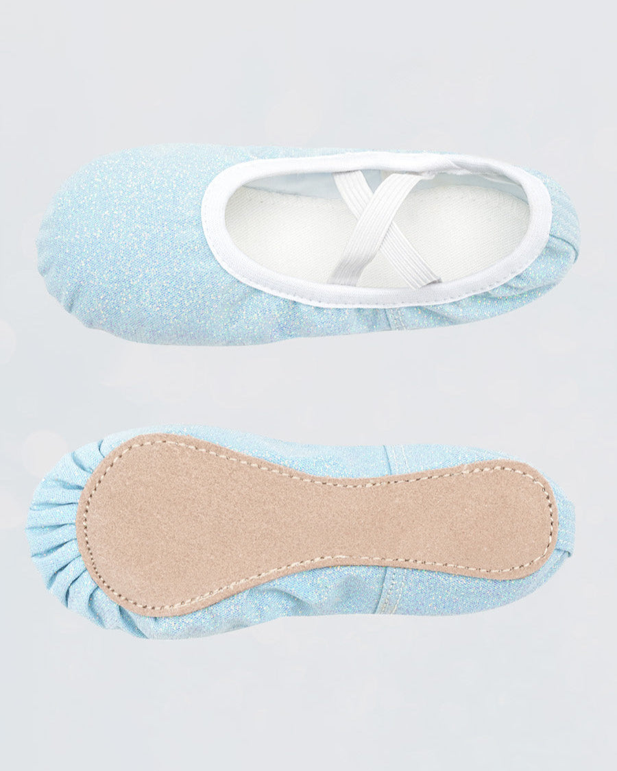 Blue Glitter Kids Glitter Ballet Shoes