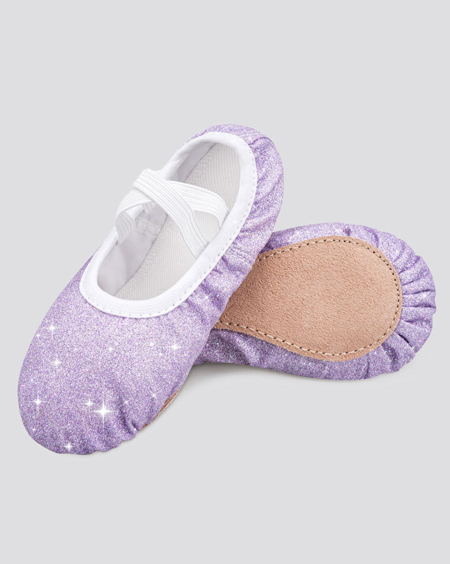Purple Glitter Kids Glitter Ballet Shoes