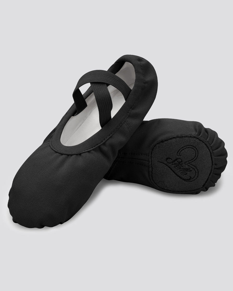 Black Adults Stretch Canvas Ballet Shoes