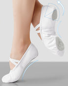 White Adults Stretch Canvas Ballet Shoes