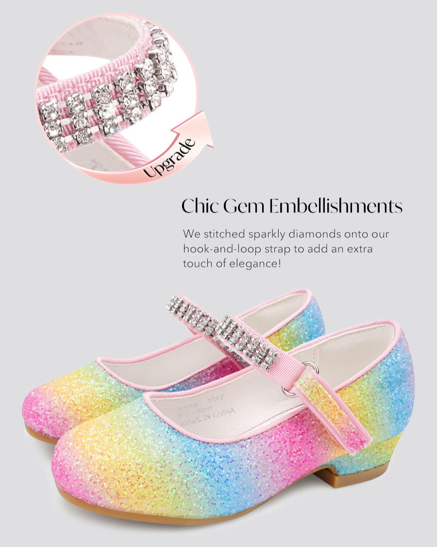 Rainbow Girls Low Heel Mary Jane Dress Shoes