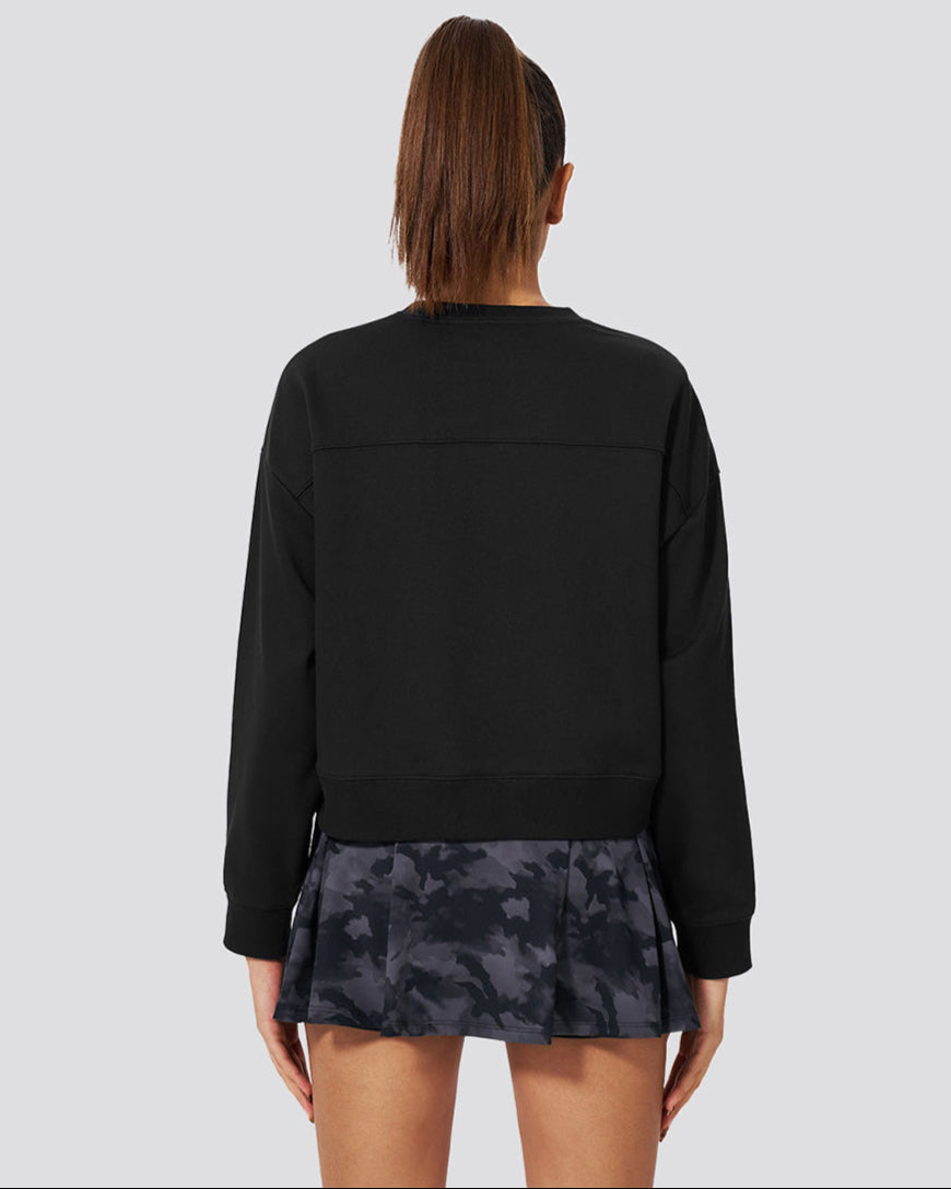 Black Crop Oversized Sweatshirt