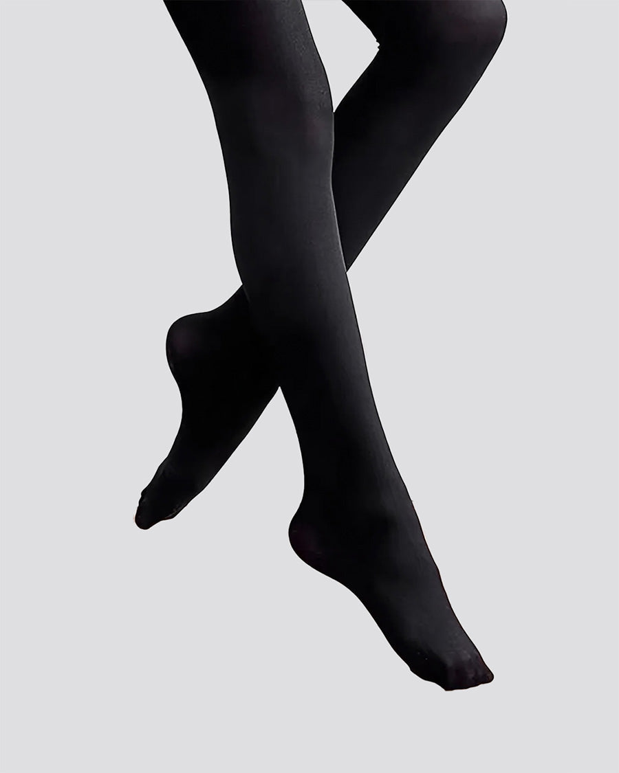Black Girls Ultra Soft Footed Dance Tights - View 1