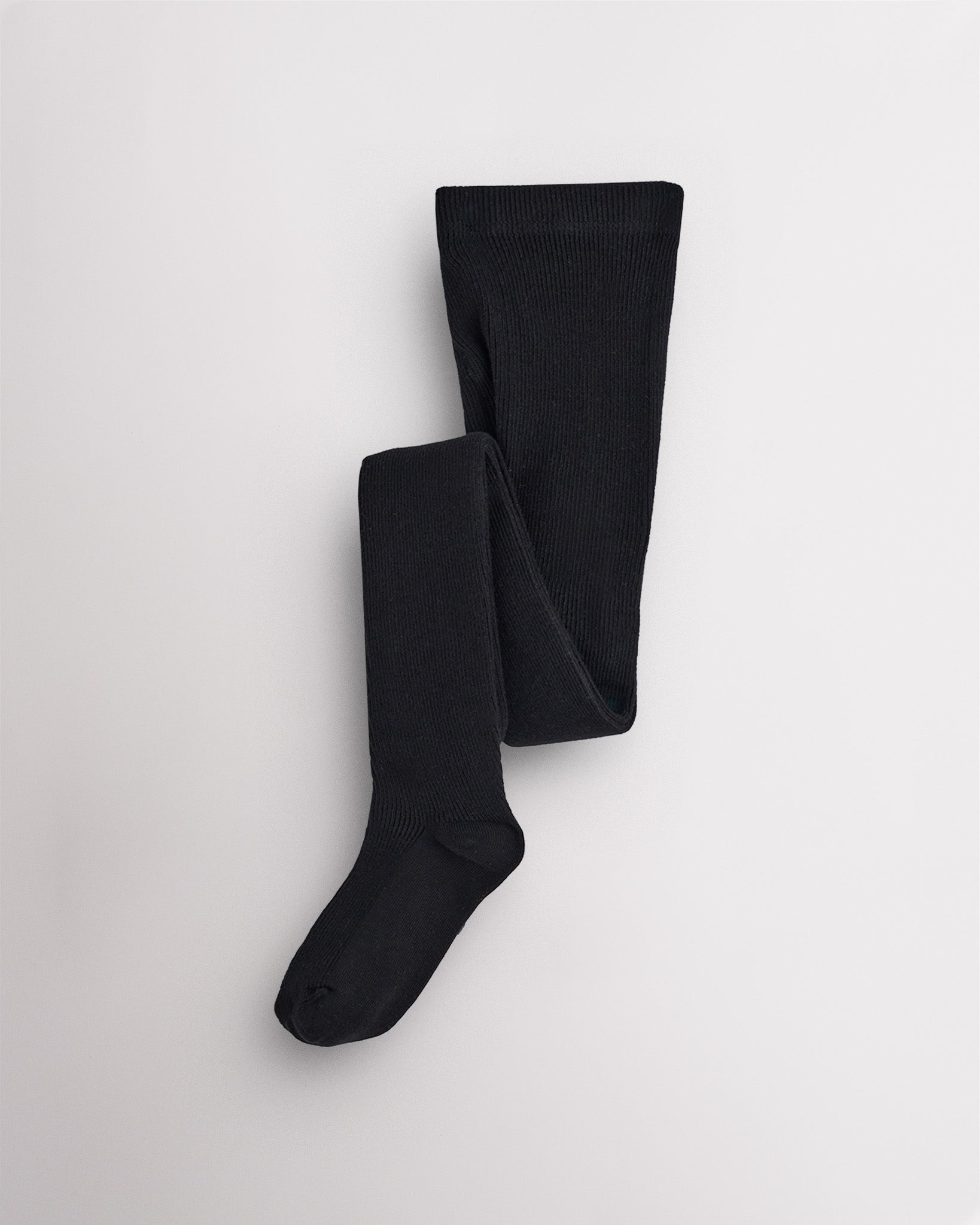 Girls Cotton Knit Tights in Black
