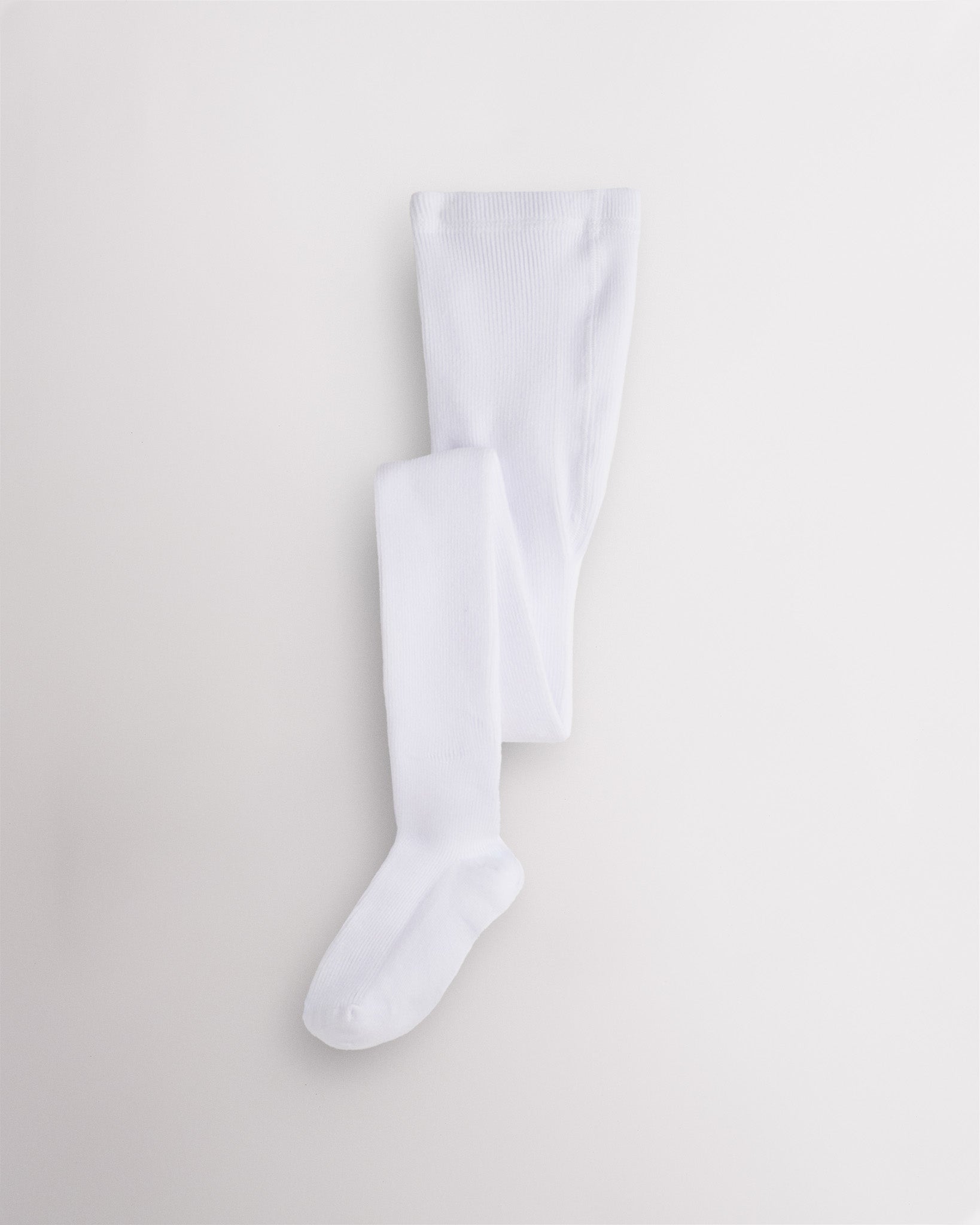 Girls Cotton Knit Tights in White