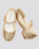 Gold Girls Low Heel Mary Jane Dress Shoes