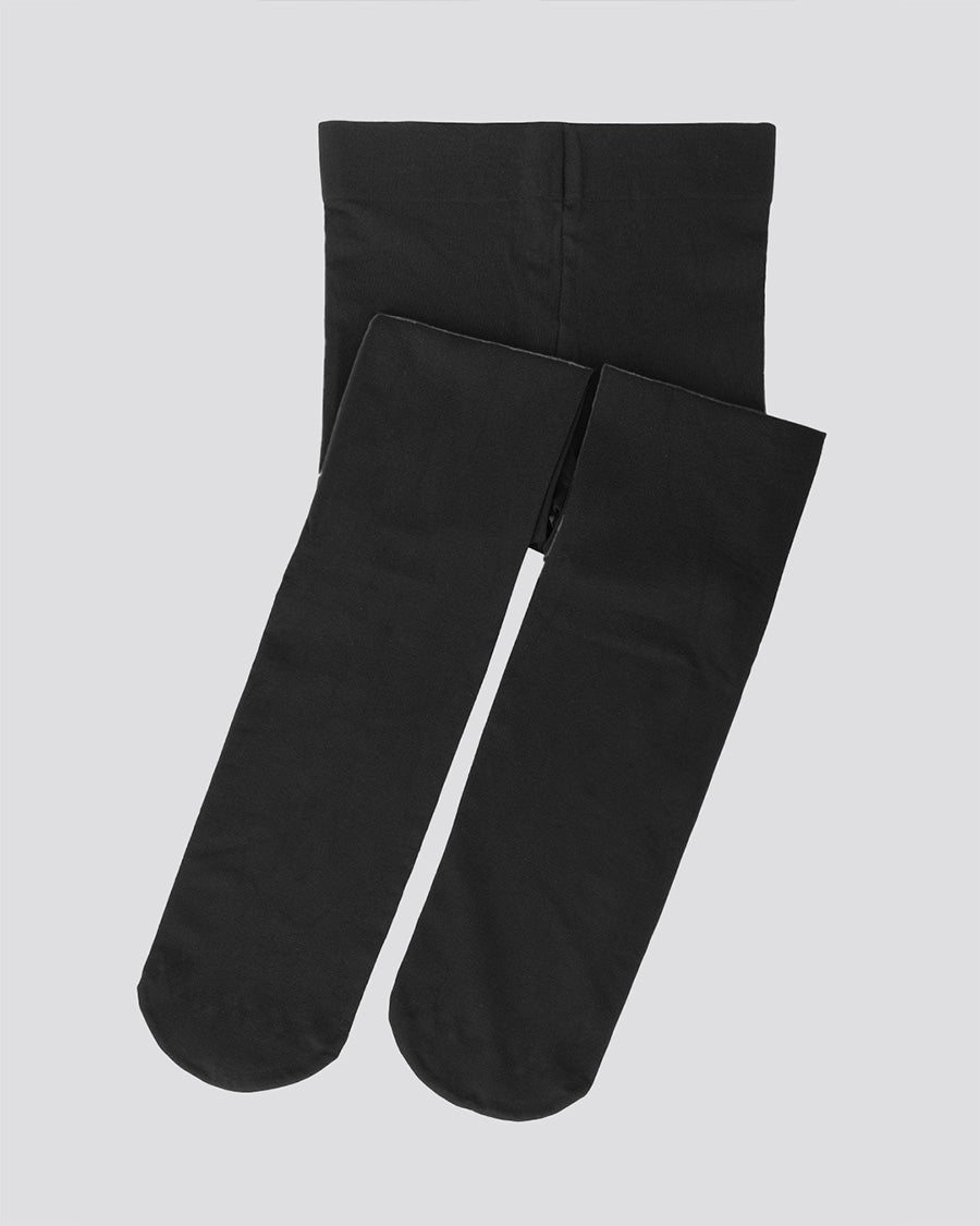 Black Girls Ultra Soft Footed Dance Tights - View 2