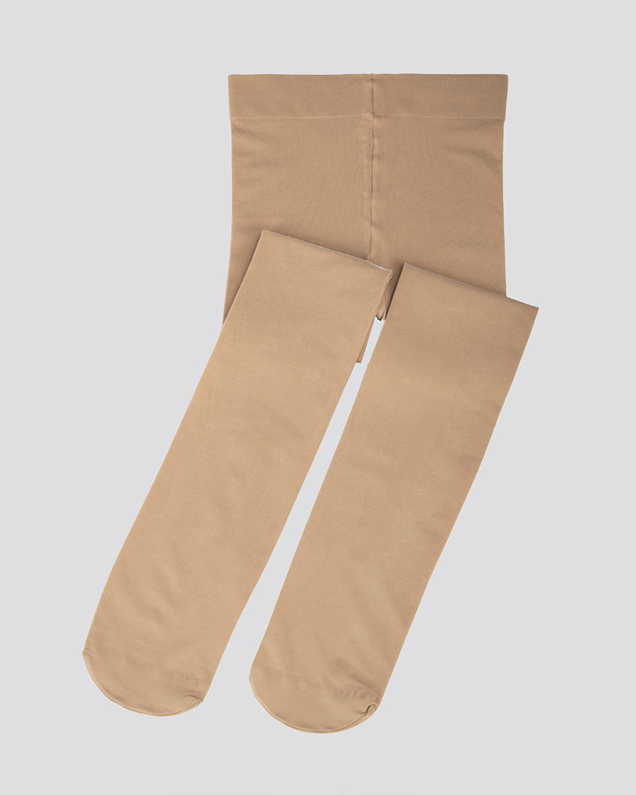 Tan Girls Ultra Soft Footed Dance Tights - View 1