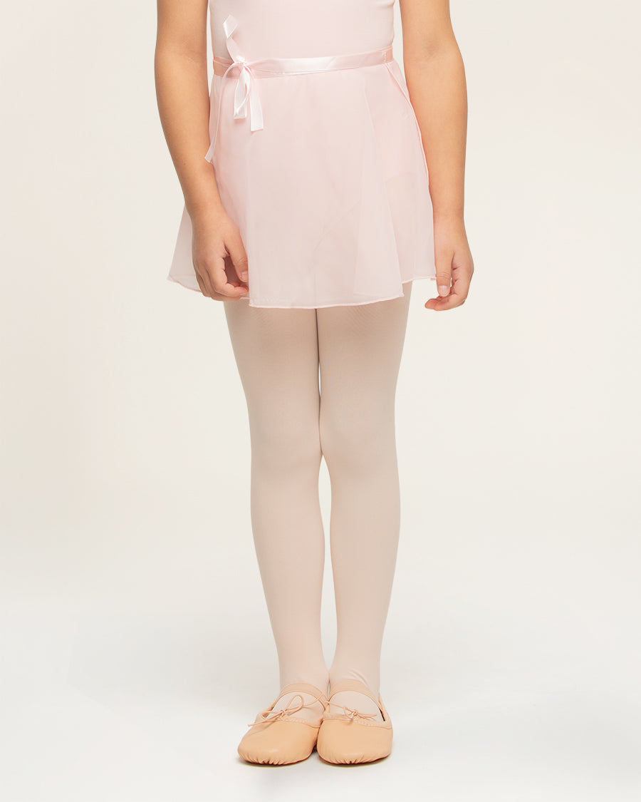 Girls Chiffon Wrap Skirt With Adjustable Tie in Pink