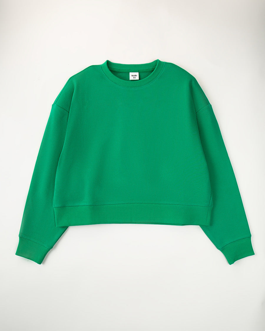 Kelly Green Crop Oversized Sweatshirt
