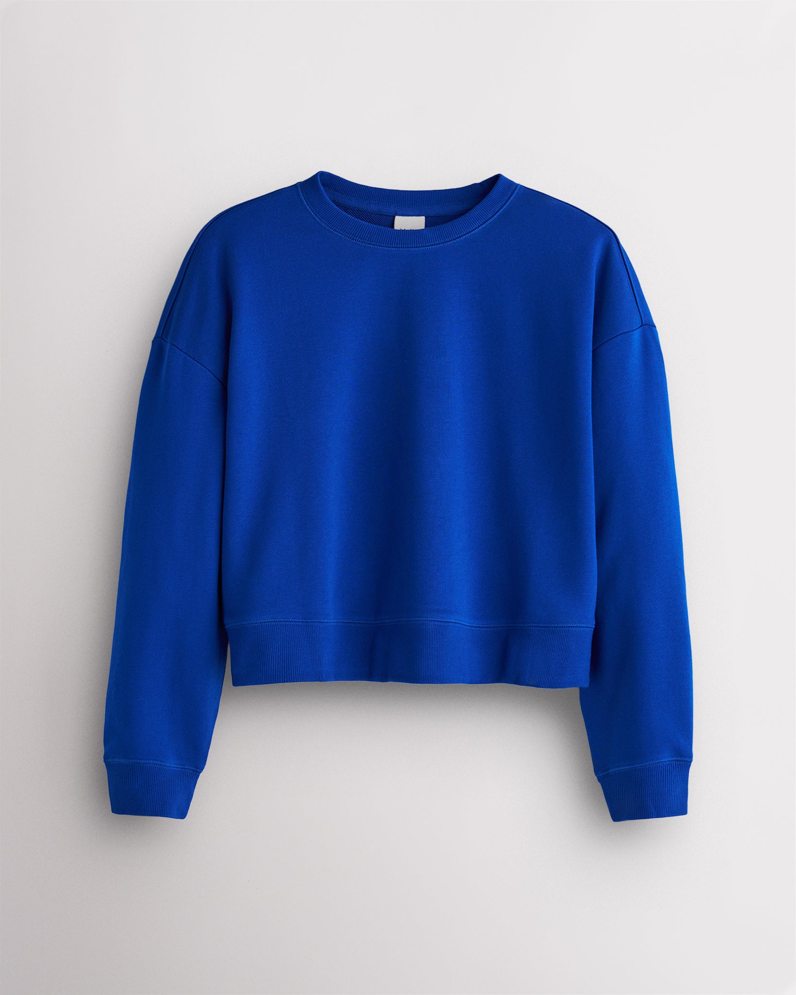 Women’s Oversized Cropped Crewneck Sweatshirt in Electric Blue