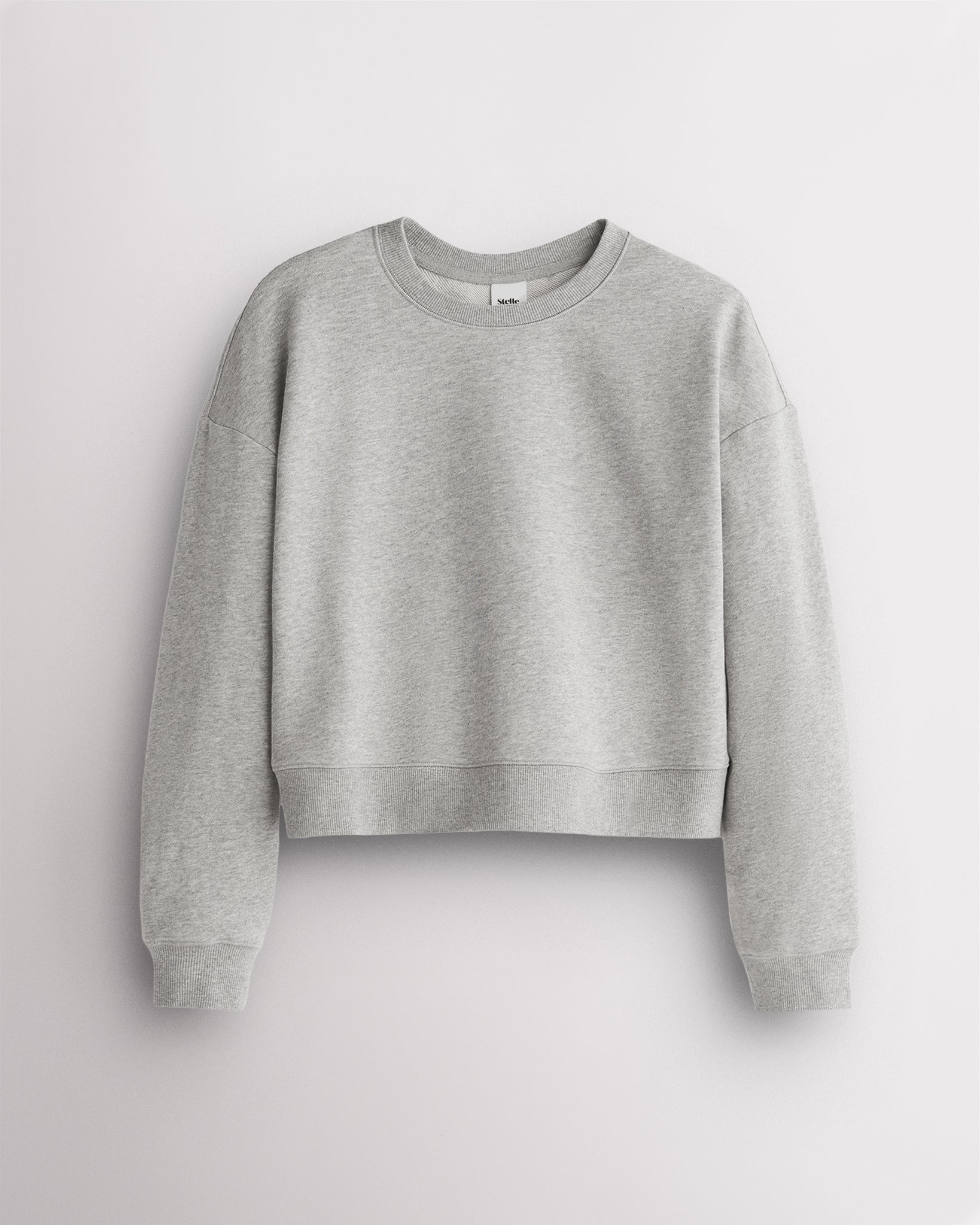 Women’s Oversized Cropped Crewneck Sweatshirt in Neutral Grey