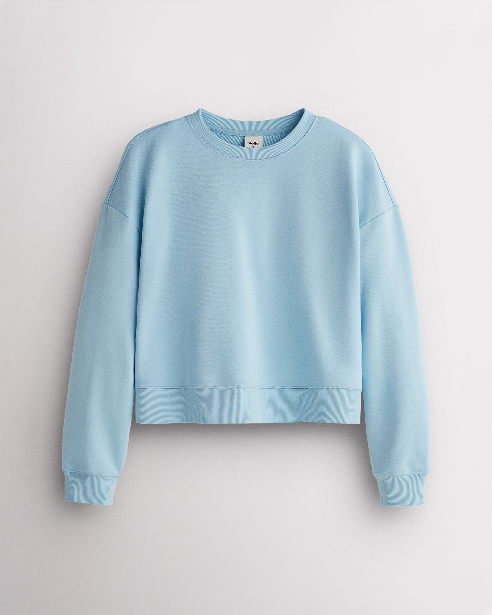 Women’s Oversized Cropped Crewneck Sweatshirt in Sky Blue