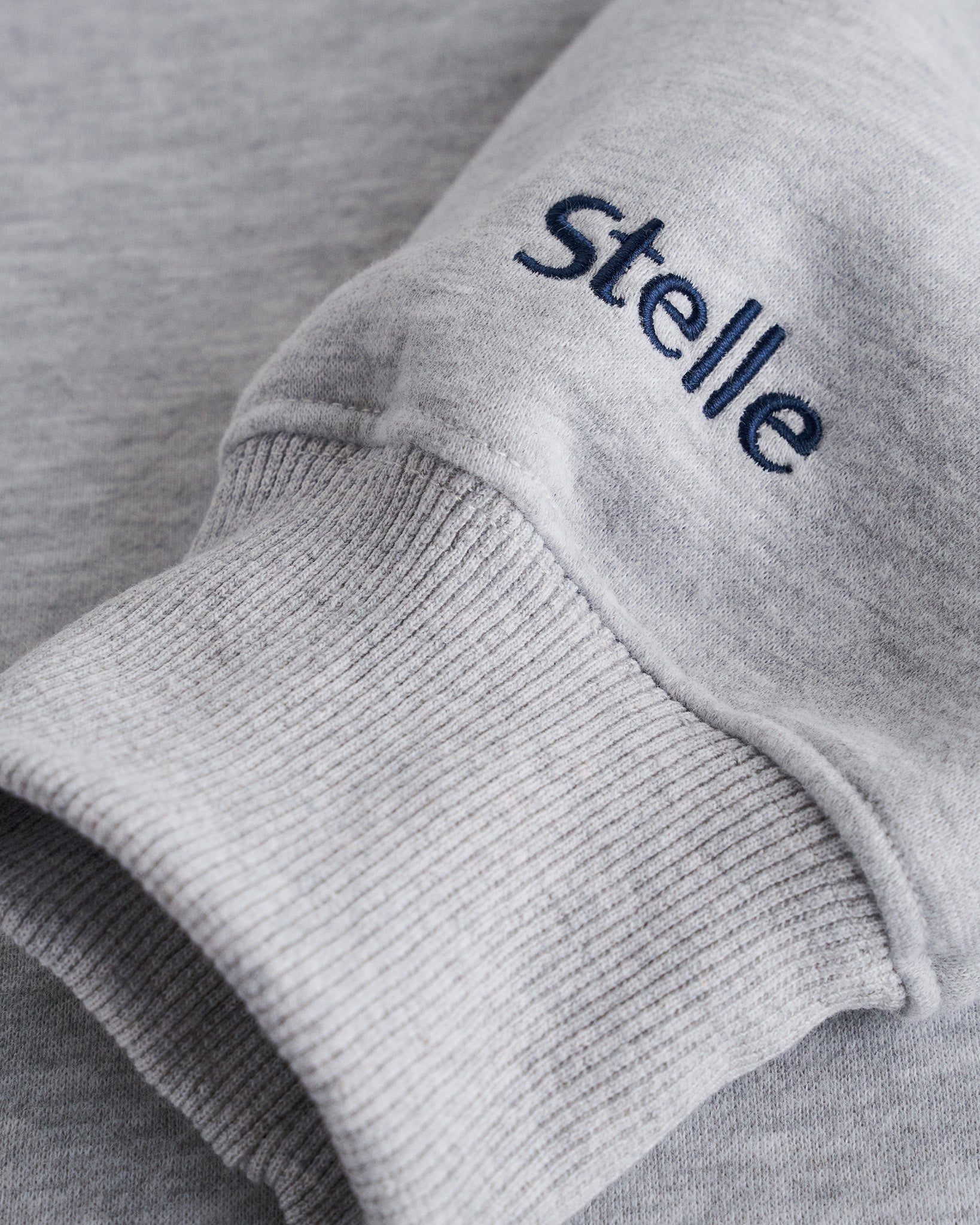 Women’s Oversized Fleece Hoodie with Embroidered Cuff in Light Heather Grey