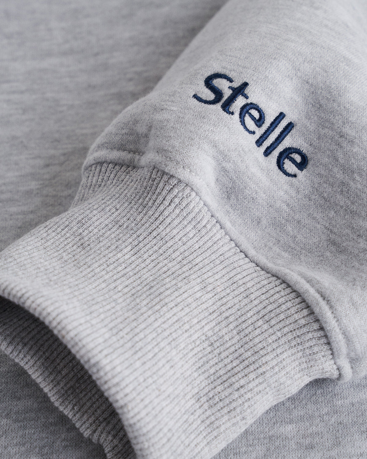 Women’s Oversized Fleece Hoodie with Embroidered Cuff in Light Heather Grey