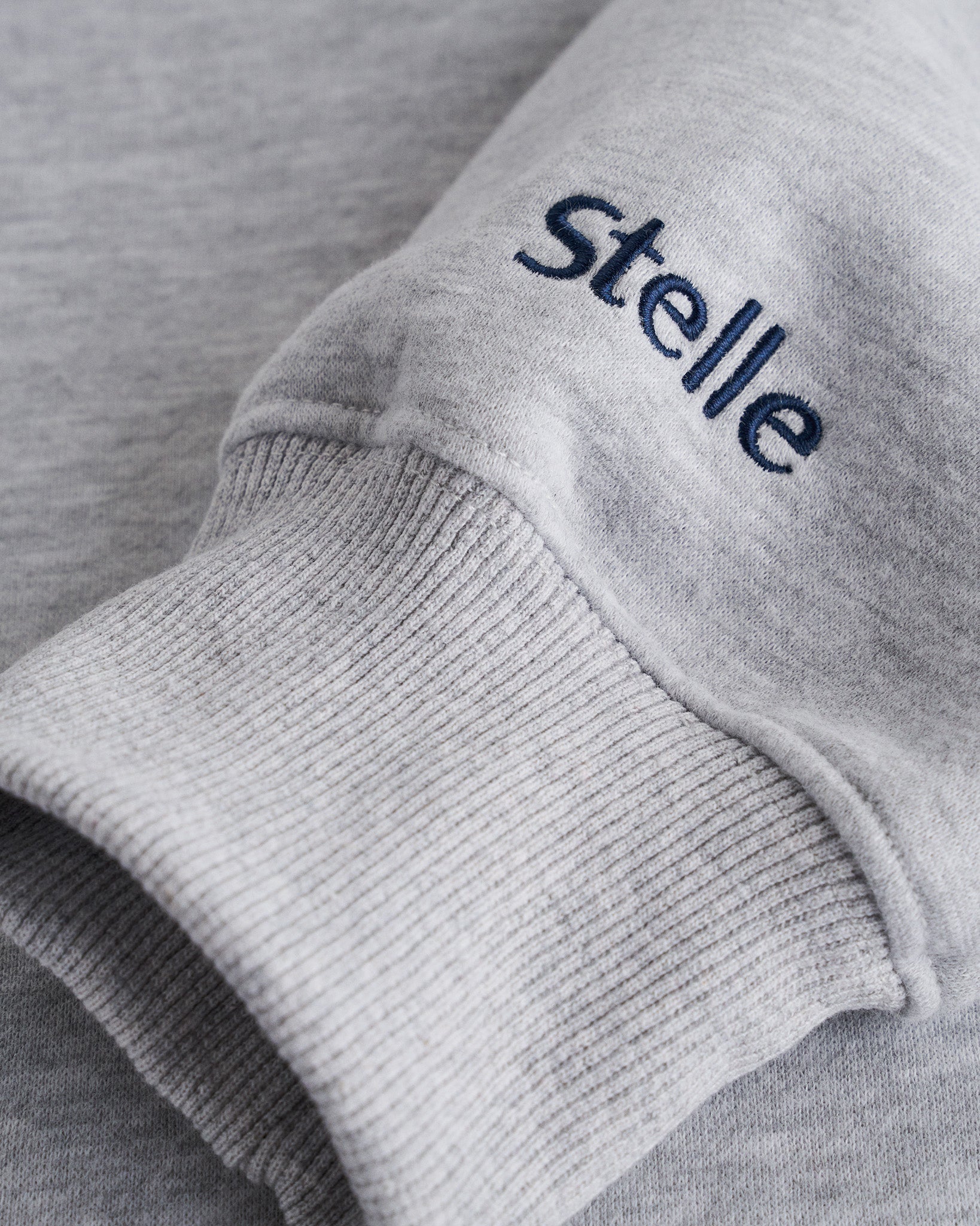 Women’s Oversized Fleece Hoodie with Embroidered Cuff in Light Heather Grey