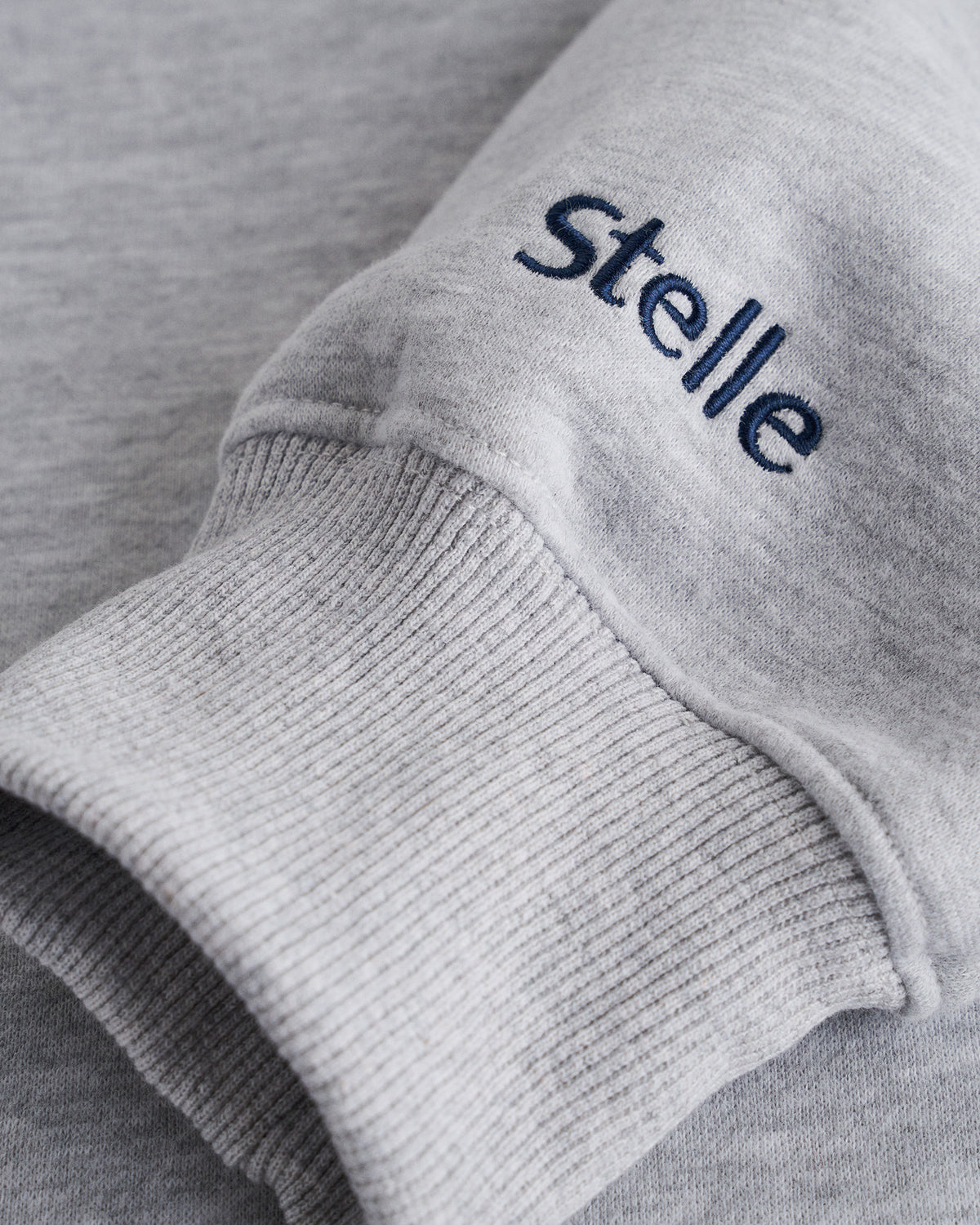 Women’s Oversized Fleece Hoodie with Embroidered Cuff in Light Heather Grey