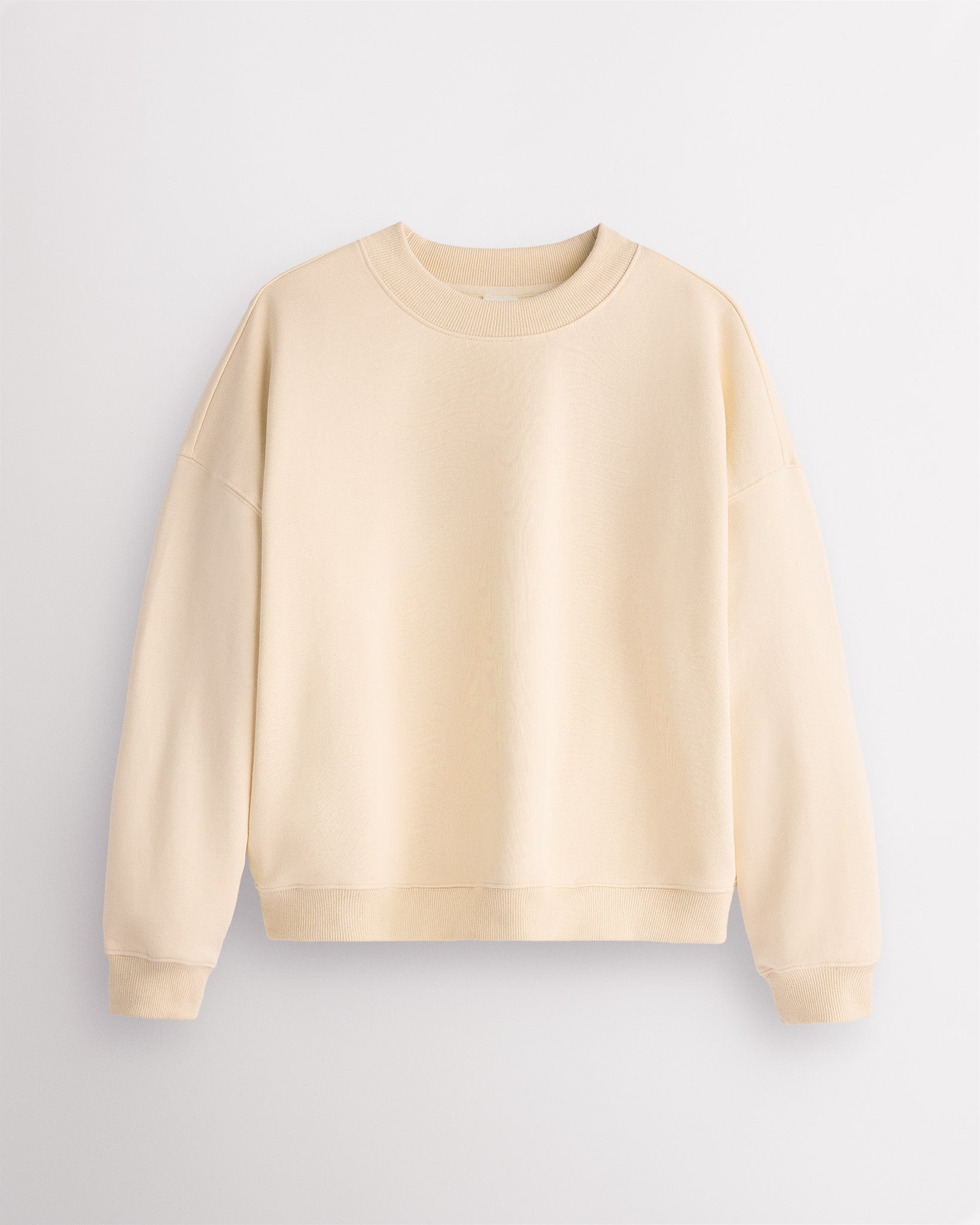 Drop Shoulder Fleece Crewneck in Vanilla