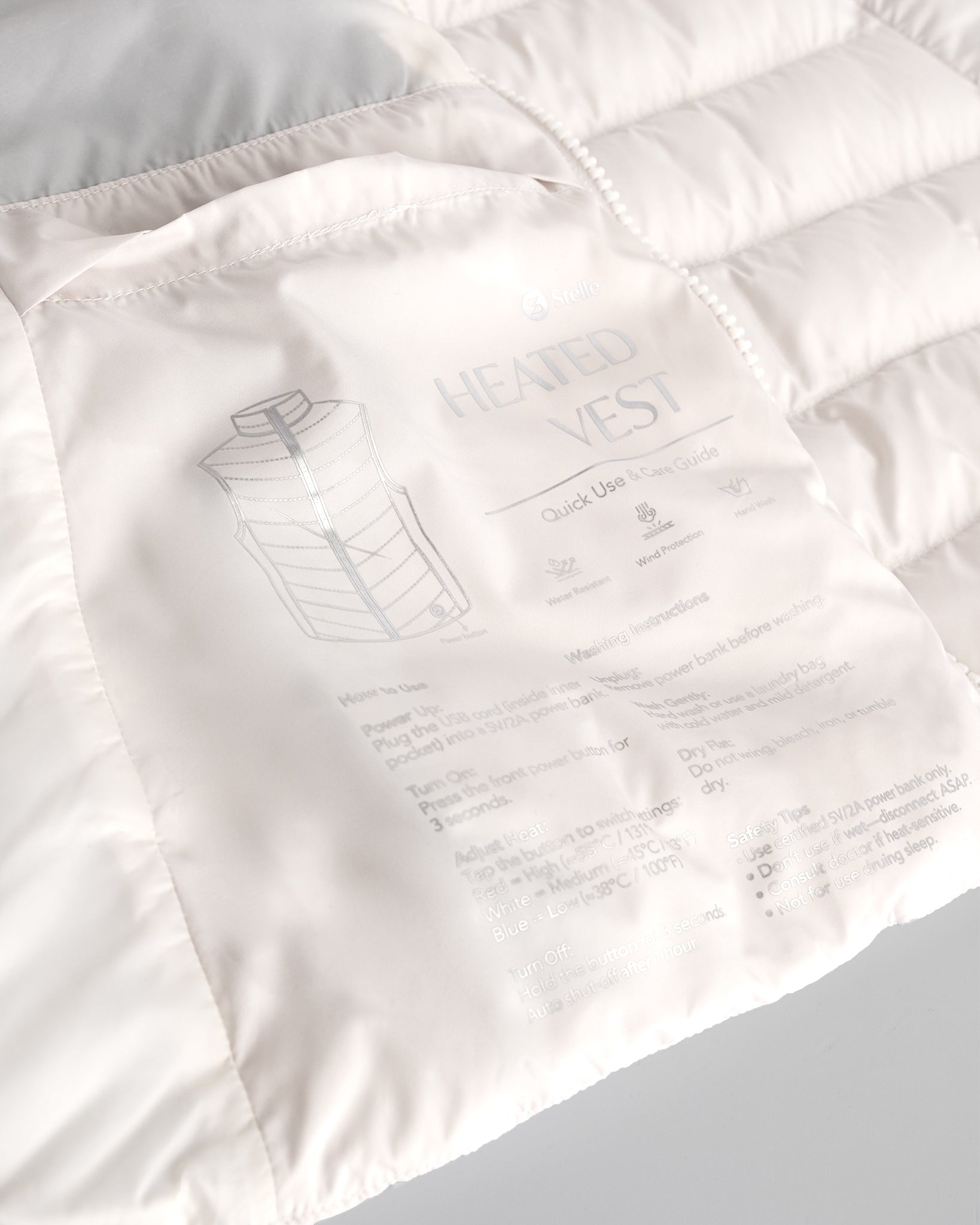 Women’s Heated Puffer Vest in Vanilla