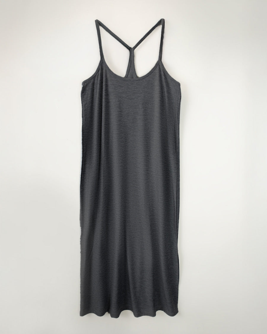 Heather Charcoal Cloud Essential Spaghetti Strap Slip Dress