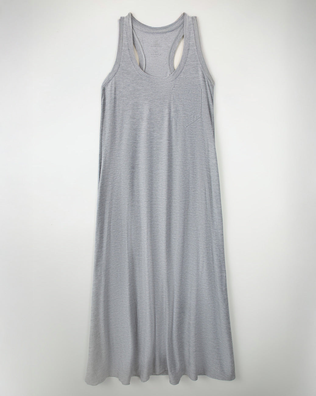 Light Heather Grey Cloud Essential Wide Strap A-Line Long Dress