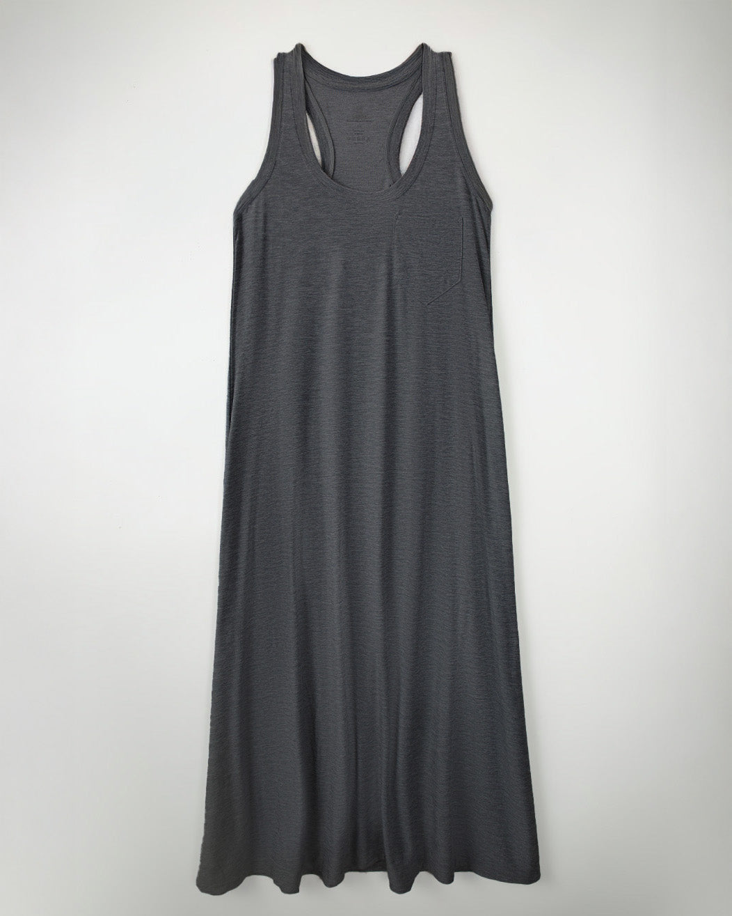 Heather Charcoal Cloud Essential Wide Strap A-Line Long Dress