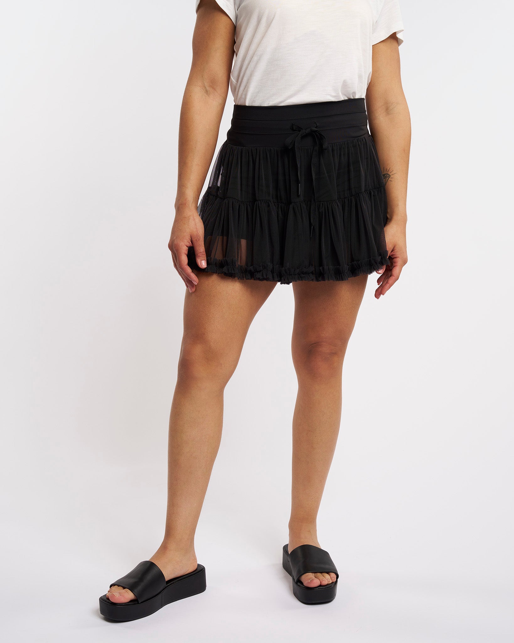 Black Layered Tennis Skort