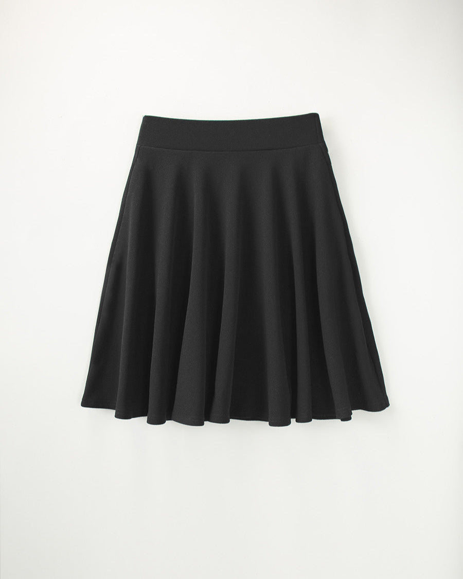 Black Long Casual A-Line Skirt