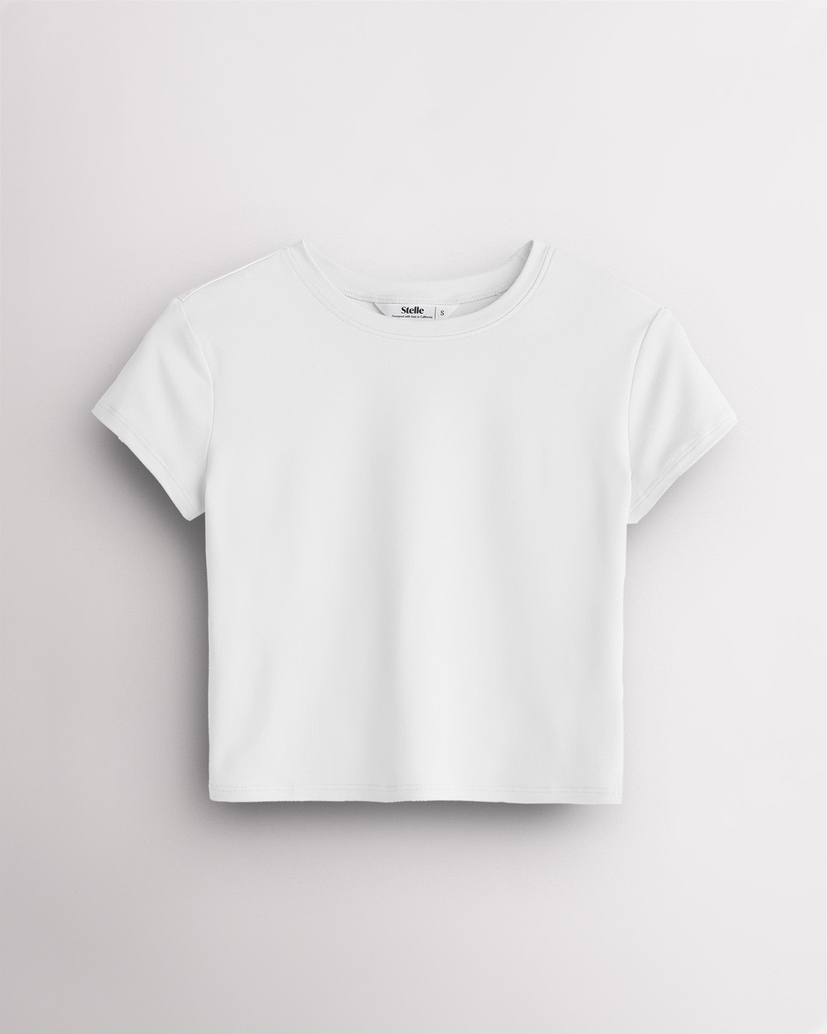 Women's Short Sleeve Cropped Fitted T-Shirt in White