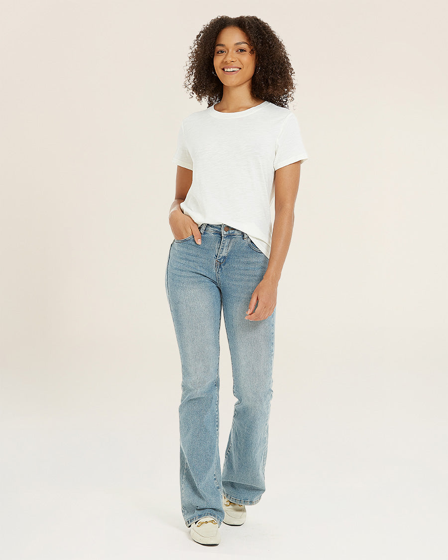 Creme Short-Sleeve Cotton Slub T-Shirt