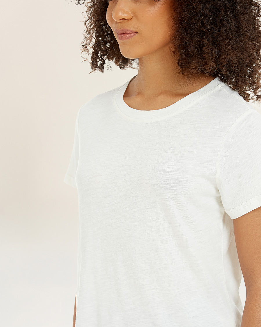 Creme Short-Sleeve Cotton Slub T-Shirt