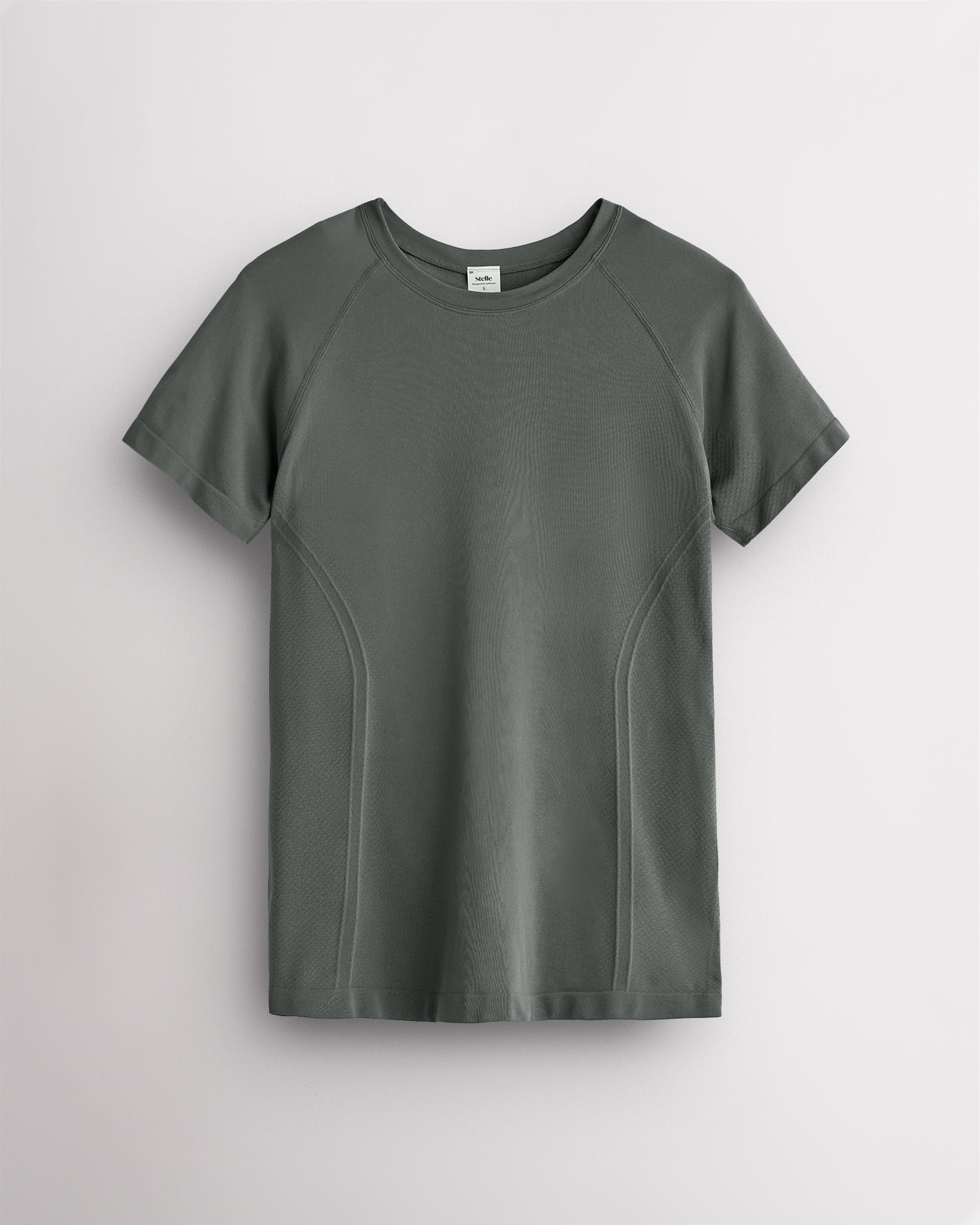 Women’s Short-Sleeve Seamless Top in Sage Green